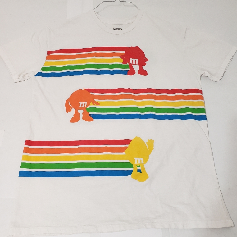 M&Ms crewneck short sleeve T-Shirt Men's XL white multicolor